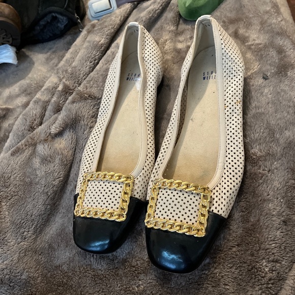 Stuart Weitzman Pan Nappa Chainolo Flats Size 9.5M - Picture 3 of 5